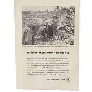 Vintage 1945 Bell Telephone System Military Telephones Ad Advertisement